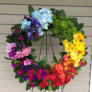 Floral funeral wreath