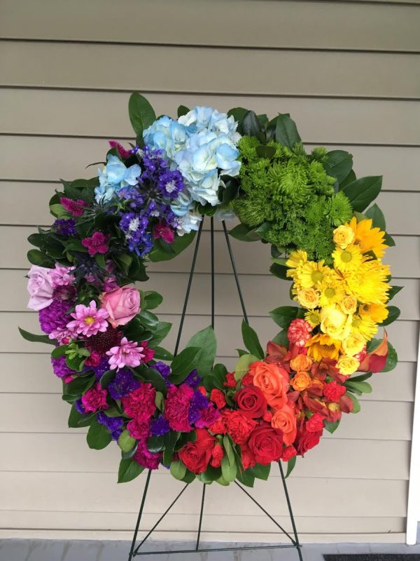 Floral funeral wreath